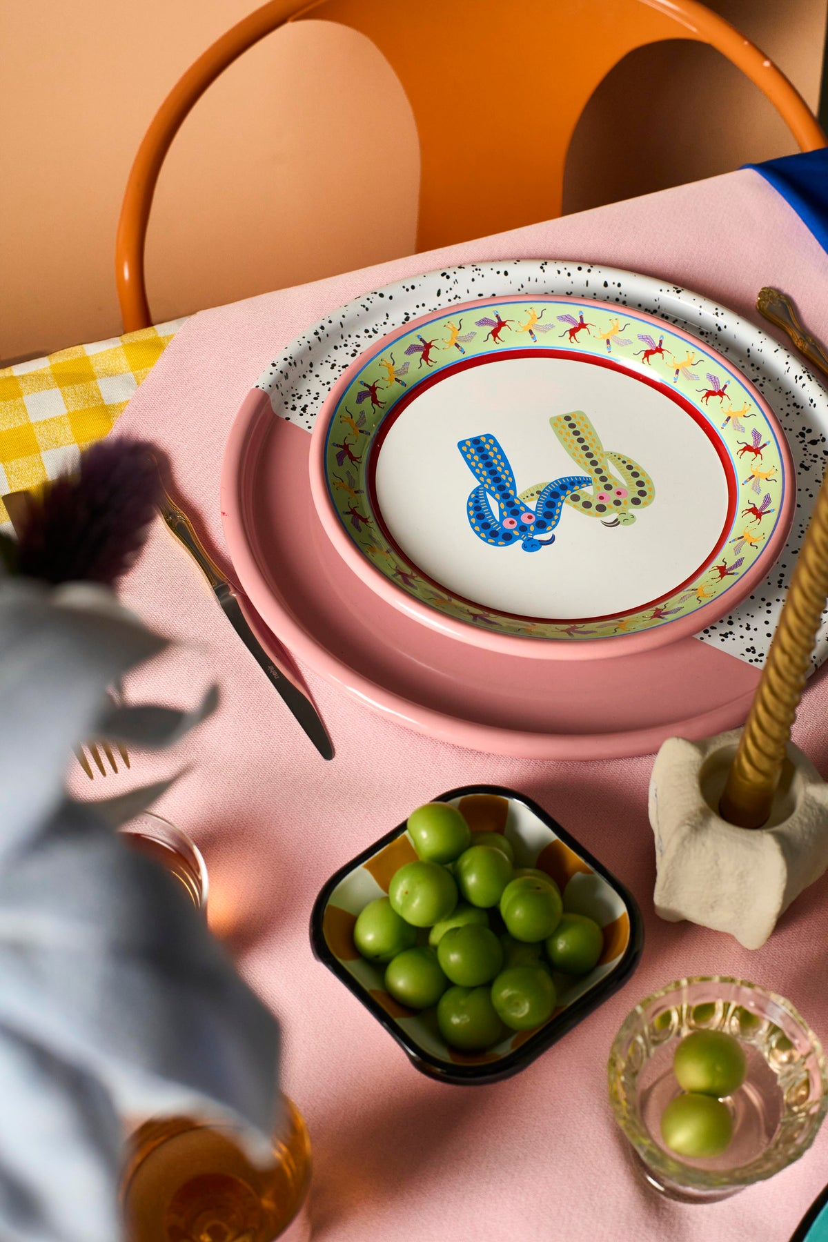 Cosmogenesis Eagle Goddesses Pink Plate