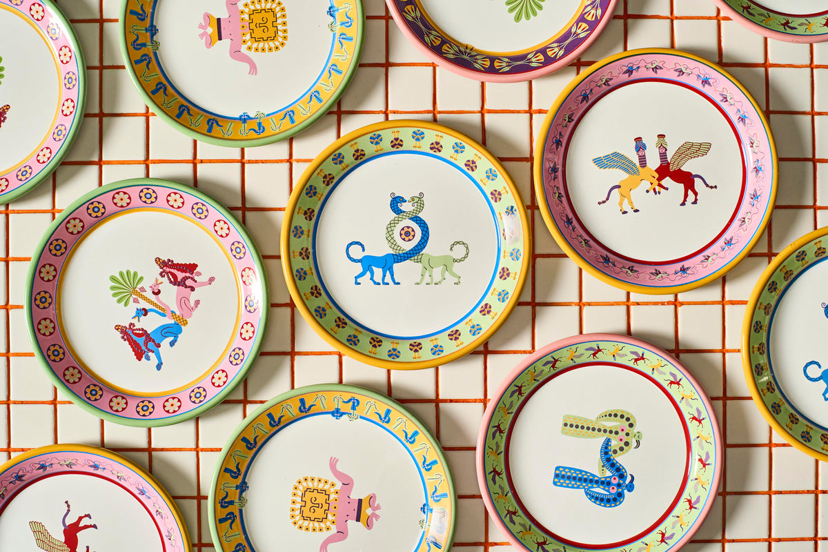 Cosmogenesis Eagle Goddesses Pink Plate